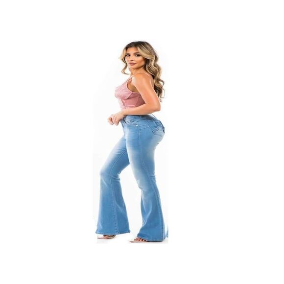 WAIST 31 INCHES SIZE 11 FLARE JEANS STRETCH DENIM PUSH UP 11-3 CTP1201 SZ11 - Picture 10 of 11